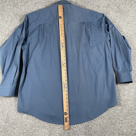 Enro Casuals Dress Shirt Mens Blue 100% Cotton Button Up Size 2XL 18 34/35 NEW - Picture 11 of 12